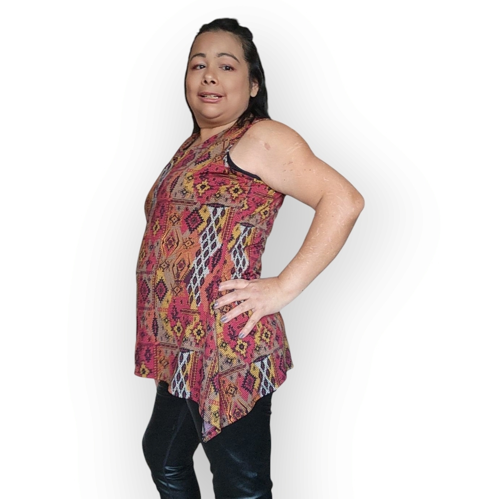 M&E Womens Medium Vibrant Retro Tank Top. - Picture 6 of 10